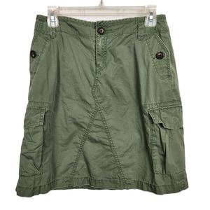 Banana Republic Army Olive Green Cargo Military Utility Skirt Size 4